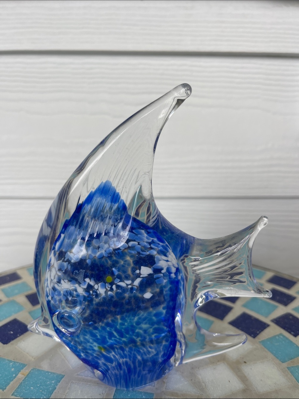 Glass Angelfish Sculpture -